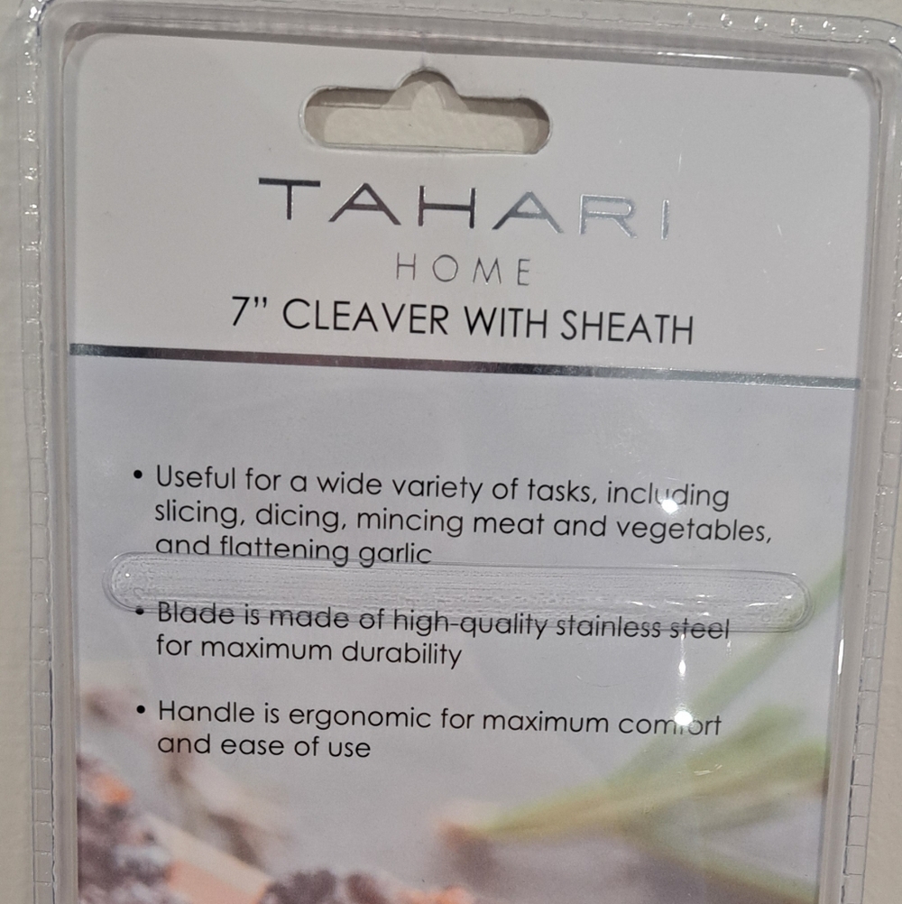 NIP- Tahari Home 7 Inch Gold Cleaver With Sheath. - Picture 4 of 4